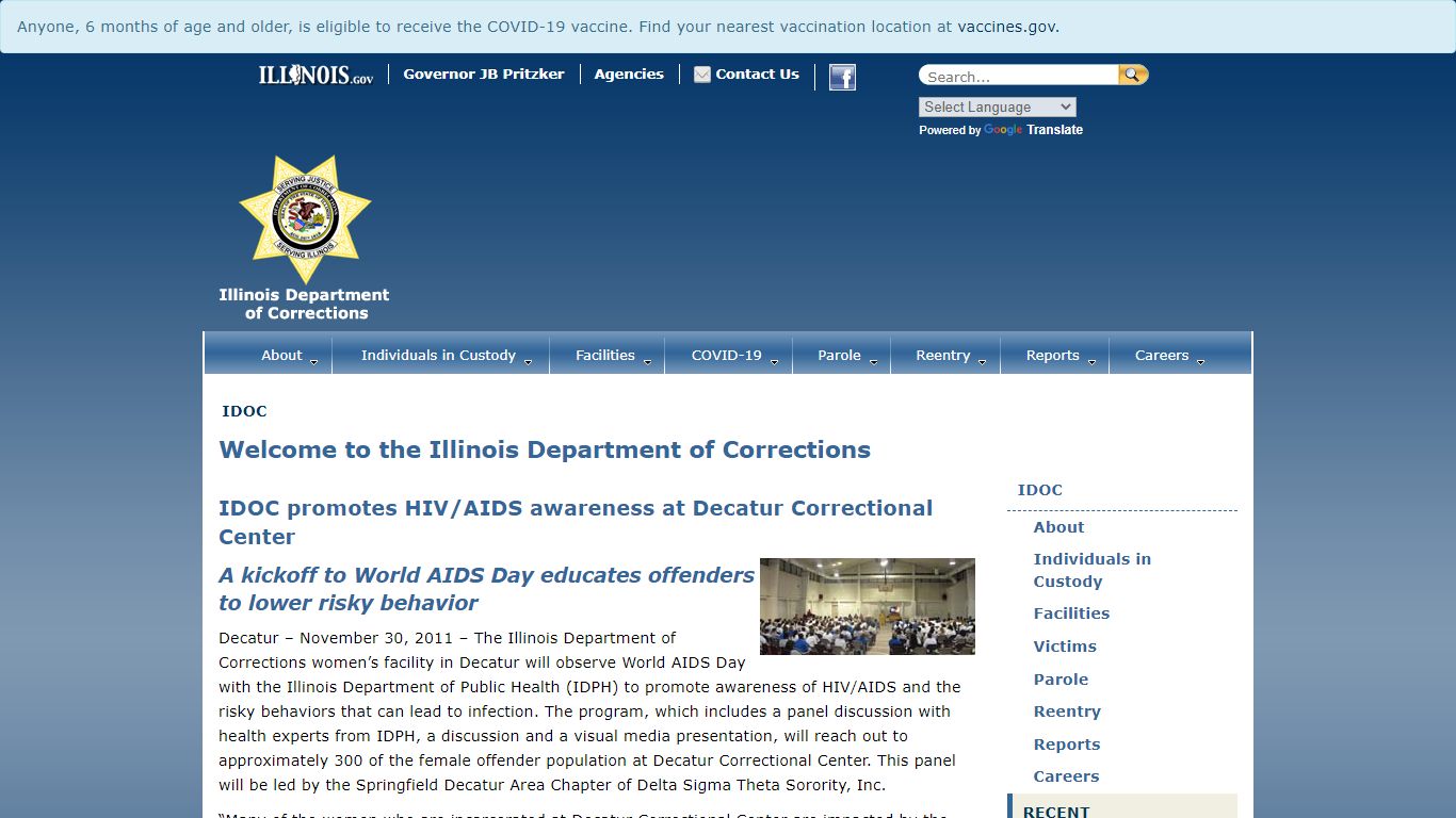 Welcome to the Illinois Department of Corrections - IDOC